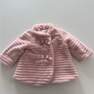 Mayoral Soft Pink Faux Fur Jacket